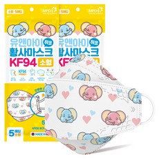 유앤아이 황사마스크 KF94 (소형) 하코 /끈조절마스크/국내산/당일발송, 5매입, 2개, 하코캐릭터