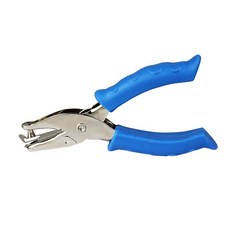 싱글 홀 펀치 0.6cm(1/4인치) 금속 핸드헬드 소형 종이 펀치 2개 부드러운 그립 핸들 포함 가정 사무실 교실의 DIY 공예 태그용 원형 구멍용 (그린+퍼플), 블루