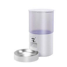 智慧WiFi影片寵物自動投食器 4000ml 304金屬食盆, 白色WiFi影片款 304金屬食盆, 1個