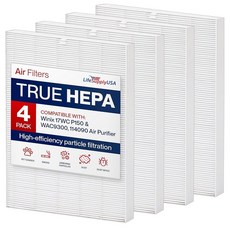 C545 HEPA 교체 필터 위닉스 공기 청정기 HEPA + 탄소 필터 2개 위닉스 B151 P150 9300 5510 5520 공기 청정기용 C545 공기 청정기 교체, 4팩 (헤파)