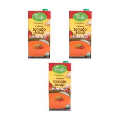 퍼시픽 크리미 토마토 스프 글루텐 프리 프로틴 저지방 베지테리안, 946ml, 3개