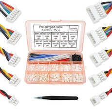 Pixhawk 실리콘 13cm 와이어용 JST Molex PicoBlade 1.25와 호환되는 1.25mm 수 및 암 커넥터 소켓 및 플러그 사전 압착 케이블 포함 (수 및, Pixhawk 실리콘 13cm 와이어용 JST Mole