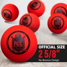 ACE HOCKEY 스트릿 하키볼 6개 세트 메쉬백 포함 2 5/8인치 고시인성 오렌지