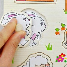 3세 장난감 동물농장 손잡이퍼즐 맞추기 어린이집 교구 4살집콕놀이, 1개