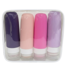 플립잇 여행용 실리콘 공병 기내용 튜브 용기 세트 4P 90ml, 4개, 퍼플 세트