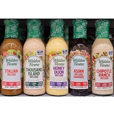 Walden Farms 월든팜스 드레싱 355ml (1.이탈리안 2.사우전드 아일랜드 3.허니 디종 4.아시안(오리엔탈) 5.치폴레 랜치 / 5종 택1) / 미국, 1개