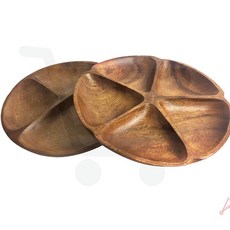 원형 아카시아 접시 우드 나무그릇 원목 플레이트 우드트레이 캠핑 나무접시 플레이팅 감성주방, 3절