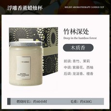 手工創意浮雕香薰蠟燭高級感禮物生日伴手禮高顏值裝飾禮品擺件, 含蓋款-【竹林深處】:1