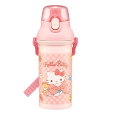 휴대물통 어깨끈있는물통 헬로키티 빅리본 원터치 480ml 휴대용원터치물병, 헬로키티 빅리본 원터치 물통 480ml