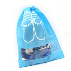 윈코 신발주머니 파우치 여행용 보이는 보조가방 조리개 신주머니 하늘색