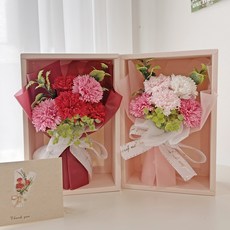 파티굿즈 어버이날 카네이션+카드+쇼핑백 스승의날, 1개, 레드 1개, 레드