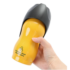 강아지 초경량 휴대용 스텐 물병 라레펫 ROOP 루프 물통, M(500mL), 노랑, 1개