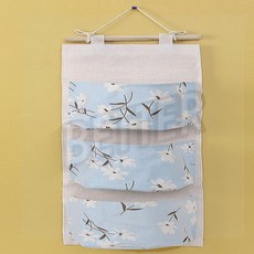 플라워 3단 벽걸이 포켓 수납함(스카이) 소품수납