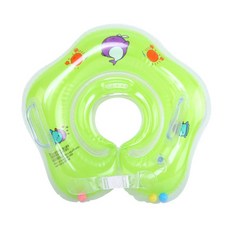 JoyBaby 新生兒充氣脖圈 兒童游泳圈 嬰兒頸圈 救生圈, 綠-F, 1個