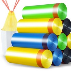 手提式垃圾袋 加厚束口垃圾袋 家用自動收口 廚房抽繩式垃圾袋, 15個, 20ml