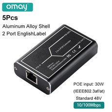 NVR IP 카메라용 POE 확장기 범위 100 미터 확장 1-2 포트 100Mbps IEEE 802.3af/at 표준 48V, 1개