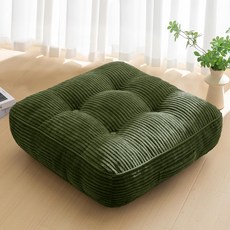 히고고고 바닥 베개 쿠션 명상 대형 사각 앉기 터프트 코듀로이 커버 다다미 거실 또는 요가용 22x22 인치 다크 그레이