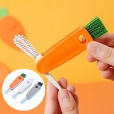 데일리마일샵 휴대용 텀블러 뚜껑 병 세척 솔 컵 젖병 브러쉬 보틀 병솔 키보드 틈새 청소, 1개, DMS_ 화이트