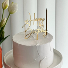 골드 생일 케이크 토퍼+케이크초 세트, 1개, 20g, 하트