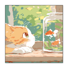 톰앤토미e 입문용 소형 DIY 아크릴 페인팅 그림 고양이 풍경 30*30, 고양이와 친구들, 1개