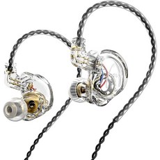 FEDAI TRN CS4 이어 헤드폰 IEM 이어폰 듀얼 DD HiFi 스테레오 사운드 스테이지 모니터 노이즈 캔슬링 게임 이어버드클리어 마이크 없음, No mic, Transparent