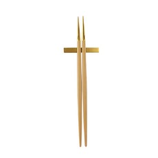Cutipol GOA 焦糖金霧面不鏽鋼 22.5 cm 筷子與筷架 葡萄牙手工餐具, 1個