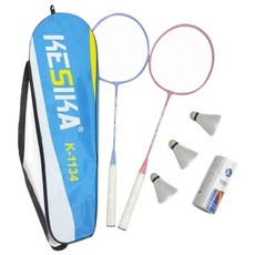 KESIIKA 羽毛球拍組合 輕巧羽球拍 兩拍附贈收納袋 耐打訓練用球拍, 1個, 藍色 羽毛球拍組