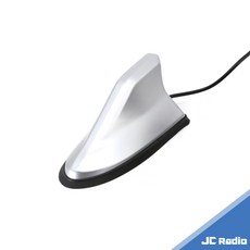 JC Radio 鯊魚鰭無線電天線 雙頻 磁鐵吸附 車機專用 M頭, 1個, 銀色,4米