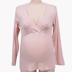 부드러운 텐셀 체온유지 임산부내복 상의 산전 잠옷 환절기 산후 내의 임부용