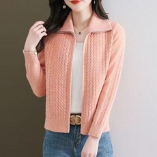 투니스 여성 루즈핏 집업 긴소매 니트 가디건