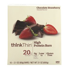 thinkThin 草莓巧克力能量棒 10入, 1個, 600克