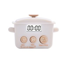 電子計時器 廚房烘焙計時器 多功能學習計時器 大螢幕, 白色, 1個