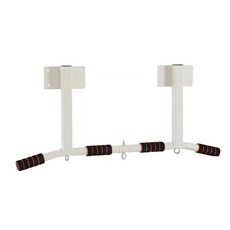 【 臺灣精選 】 熱銷 引體向上器 家用單槓 室內掛牆上加厚打孔吊杆 懸掛頂裝固定健身單杆, 側梁不可調節白色/配螺絲