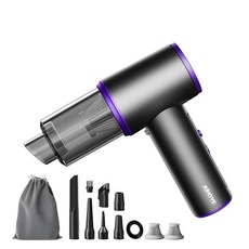 Aihoye 자동차 진공 휴대용 무선 22000PA 고출력 미니 진공 청소기 브러시리스 모터 4-in-1 휴대용 진공 청소기 및 공기 먼지떨이 자동차 집 사무실 캠, Aihoye 자동차 진공 휴대용 무선, 22000PA