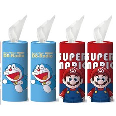 卡通車載抽紙盒可愛車內杯槽圓筒紙巾筒抽創意客廳餐廳紙巾盒, 藍胖4筒, 1個