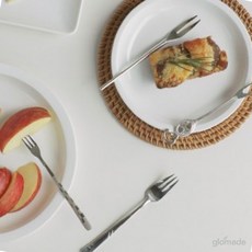 글샵 티스푼 티포크 팥빙수스푼, 12-1. 골드 플라워 티스푼