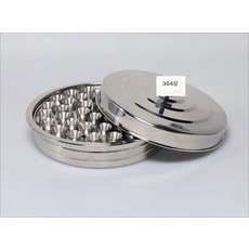 성찬용 스텐컵 성찬식 교회 포도주컵 성찬기 접시 기독교 성례 세례 포도주, 40홀 접시+스틸 컵 40개+뚜껑, 1개