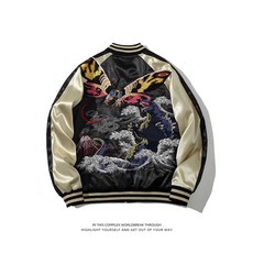 스카잔 DRAGON SATIN 자켓 요코스카 스카쟌 스타디움 용자수 항공점퍼 점퍼 자수