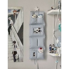 인테리어소품 패브릭 수납걸이 마카롱 다용도 인테리어, 1개, 블루 약60x20cm