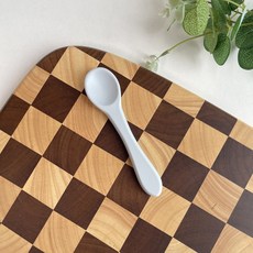 DFMEI 卡通小獅子餐具三件套可愛餐盤輔食碗套裝防摔耐高溫帶吸盤餵飯, 1個, 硅膠勺子(灰藍色):如圖