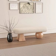 카페 미니멀 볼 디자인 벤치의자 60cm, 140  35  40 호두색