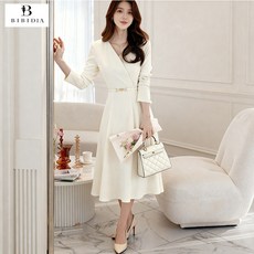 비비디아 Bibidia 봄신상 여성 원피스 고급 슬림핏 하객룩 오피스룩 정장 미디 치마 (S~2XL) 5605