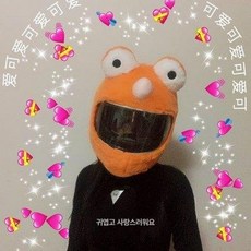 라이더 핫템23종 오토바이헬멧커버 탑박스 하이바, 빅아이 오렌지