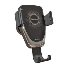 바나다 차량용 급속 무선충전 거치대, BND-CHWQCP01, 블랙