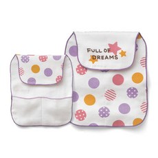 雪倫小舖 嬰兒用品吸汗巾-四層紗布口水巾圍兜墊背巾, 紫色大圓點-F, 1個