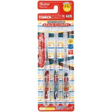 Skater TOMICA 兒童牙刷3入組 (0-3歲) 軟毛呵護 卡通造型, 1套, 3個裝, 小汽車 TOMICA 3入 兒童 幼童 牙刷 (TBCR4T/透明/0~3歲) (5342)