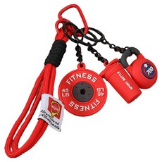 다다랜드 피트니스 미니 스트랩 키링, 레드, 1개, 9.5cm