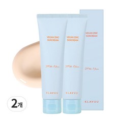 클라뷰 비건 징크 무기자차 선크림 SPF50+ PA++++, 50ml, 2개