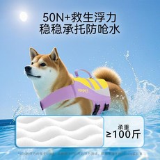 寵物反光救生衣 狗狗游泳浮力衣 寵物救生衣 狗狗救生衣 寵物游泳衣 新品救生衣夏天狗狗游泳衣戶外玩水衣服柴犬中型大型犬寵, 天空藍-救生衣,XXL-胸91-107/體重55-80斤, 1個