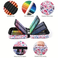 1개 색연필 케이스 5072120 슬롯 대용량 펜 연필 젤 정리함 지퍼 휴대용, 6_1 pc Pencils case